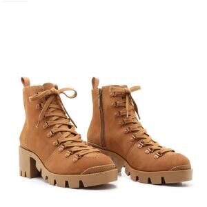 SCHUTZ Women's Xayane Lace Up Lug Sole Booties-Size 6B